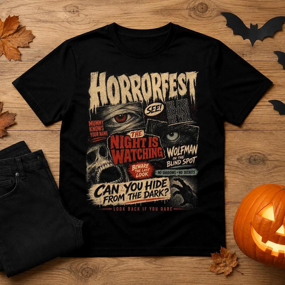 Horror Shirt, Retro Monster Tee, Halloween Graphic Shirt, Gothic Horror